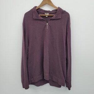 Calvin Klein Jeans Mens Long Sleeve 1/4‎ Zip Pullover Shirt Size XXL Wine Berry